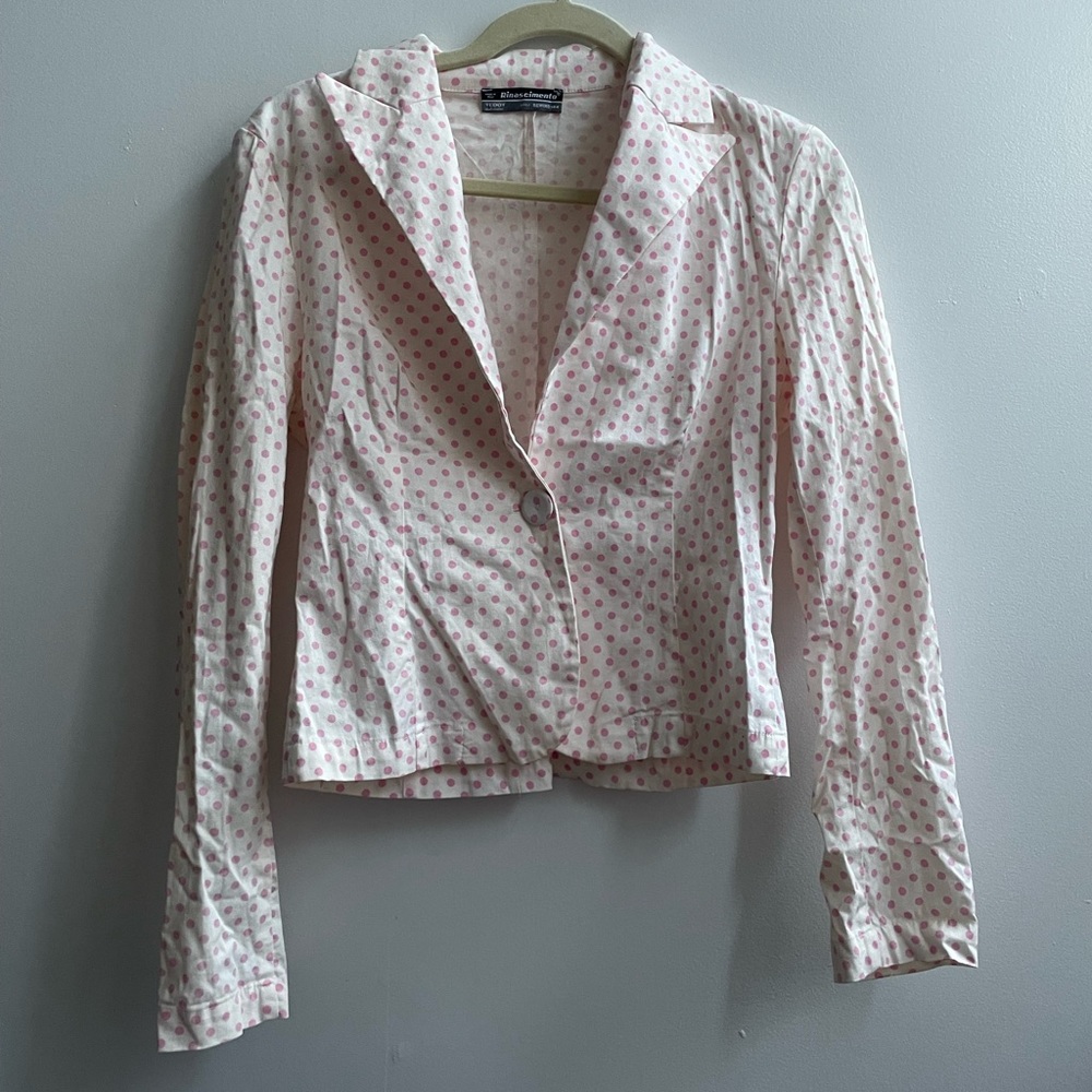Vintage Rinascimento pink and white polka dot blazer